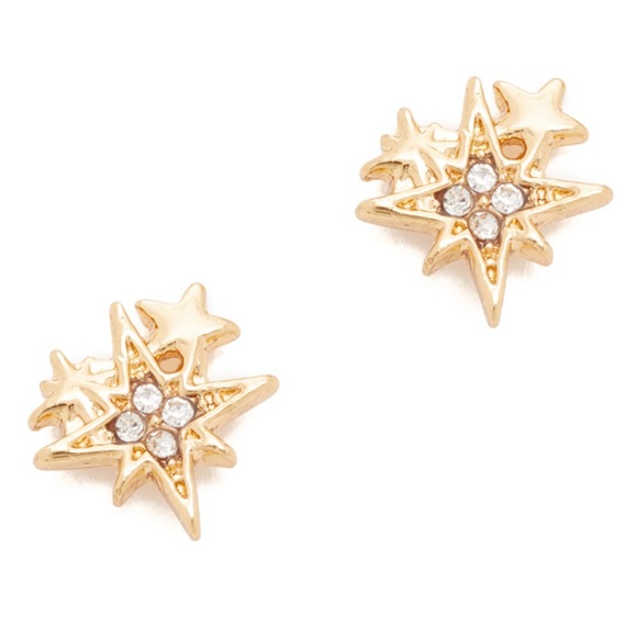 Rebecca Minkoff Goldtone STAR Stud Earrings NEW - Picture 6 of 7